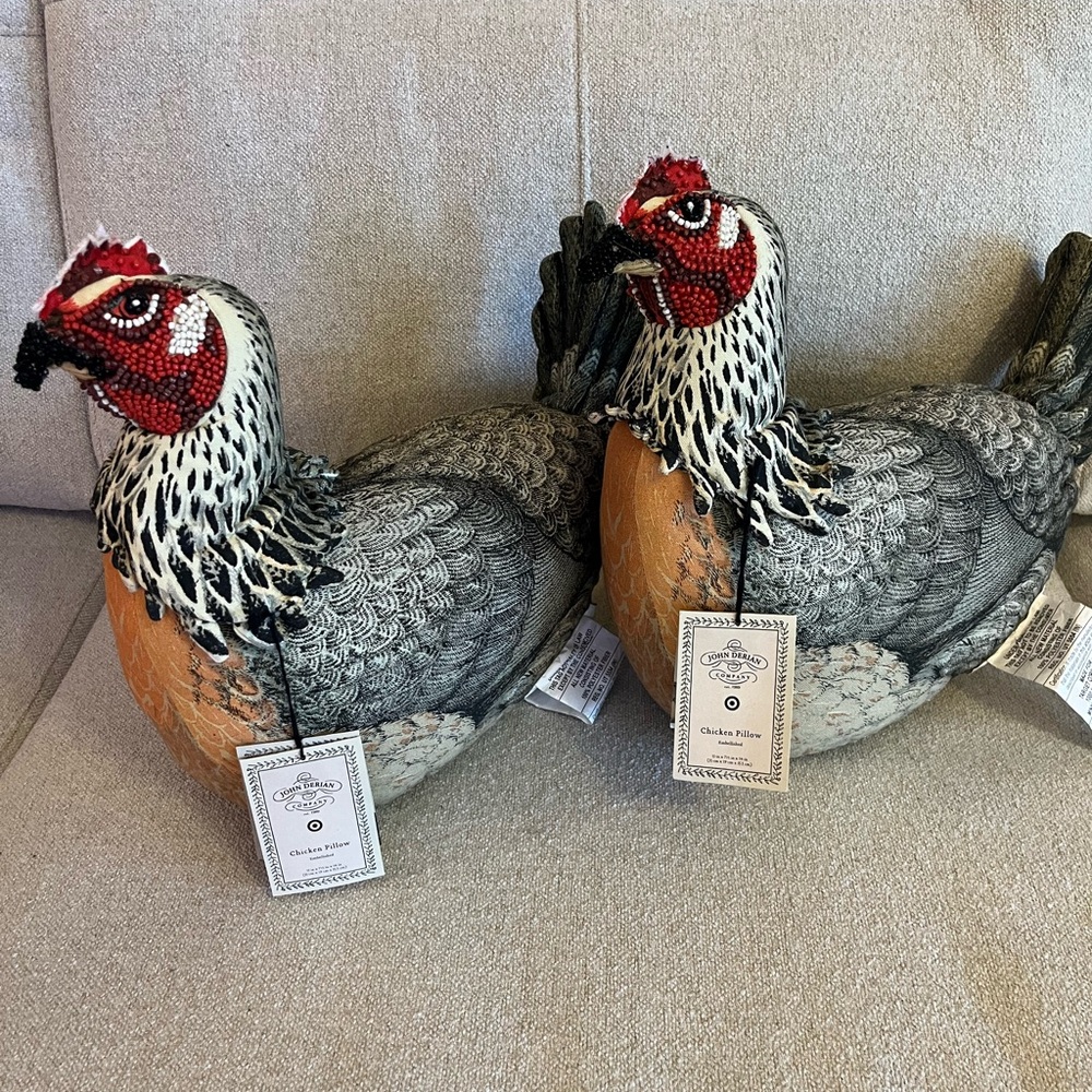 Chicken pillows by John detain (2 brand new pillows)